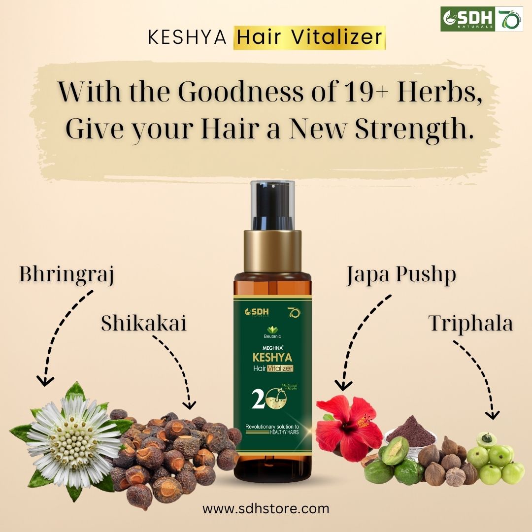 SDH Naturals Keshya Hair Vitalizer Growth Help Reduces Hair Fall & Strengthen Roots Natural Hair Oil For Women And Men Enriched with japa pushp, bringraj and Shikaki +20 Herbs