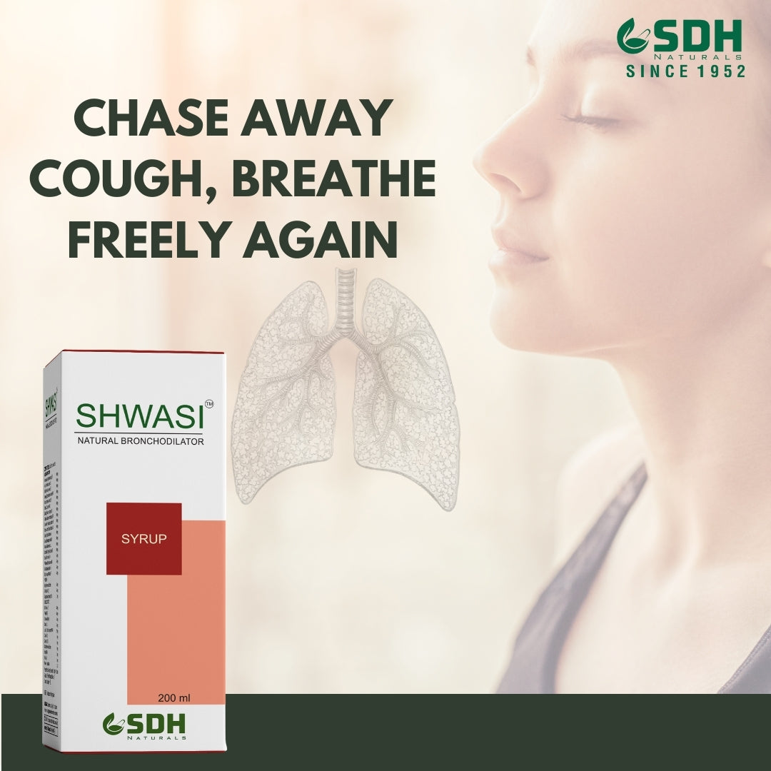 SDH Naturals Shwasi Ayurvedic Cough Syrup With Goodness of Apamarg, Arjun, Banafsa, Dhatura, Kantkari, Bibhitaki, Gazban effective in Dry & wet cough