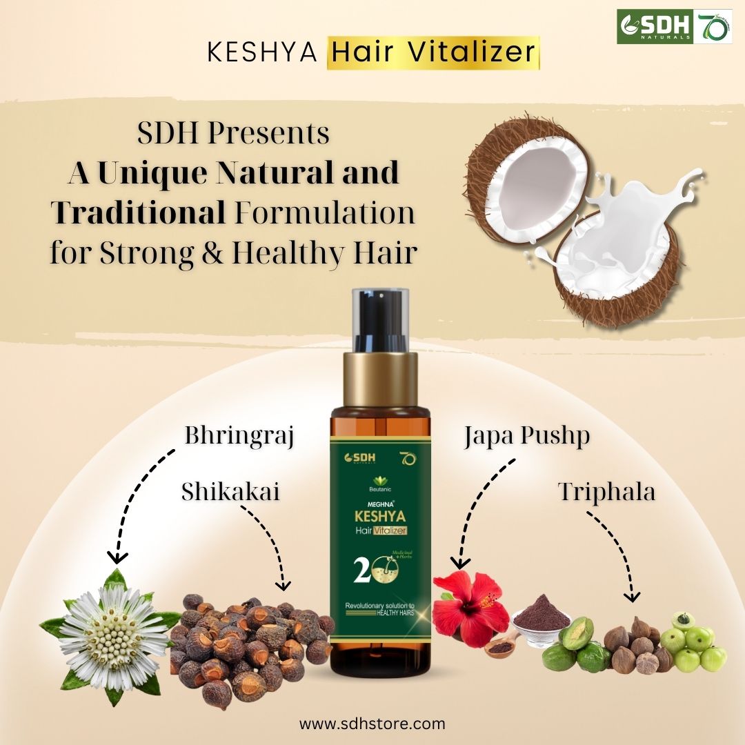 SDH Naturals Keshya Hair Vitalizer Growth Help Reduces Hair Fall & Strengthen Roots Natural Hair Oil For Women And Men Enriched with japa pushp, bringraj and Shikaki +20 Herbs