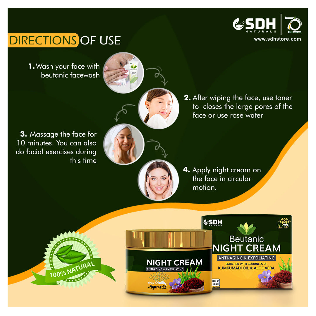 Best Night Cream For Glowing Skin With Goodness of Kumkumadi Oil & Aloe Vera