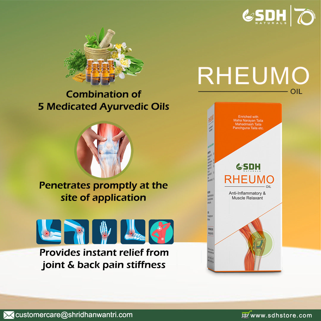 SDH Naturals Rheumo oil Best Joint Pain Oils for Joint, Knee, Back, Muscle, Shoulder and Body Pain enriched with Mahanarayan Taila, Panchgun Taila, and Mahamash Taila