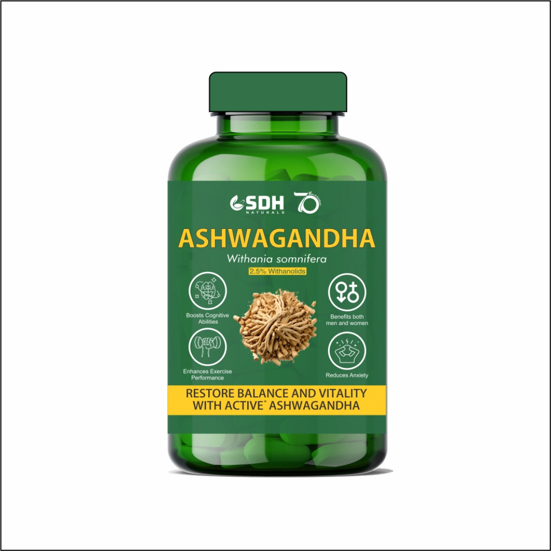 SDH Naturals Ashwagandha Capsule Support Strength & Energy Helps Release Stress Rejuvenates Mind And Body Pack of 60 Caps