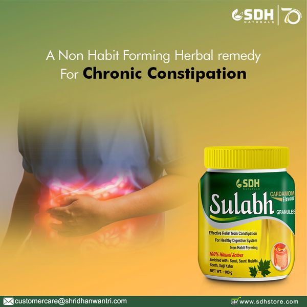 SDH Naturals Sulabh granules 100 % Ayurvedic Supplement for Constipation, Kabz, relives Acidity & Gas. Non habit forming herbal formula, helps improve digestion, Churna Powder safe LaxativG