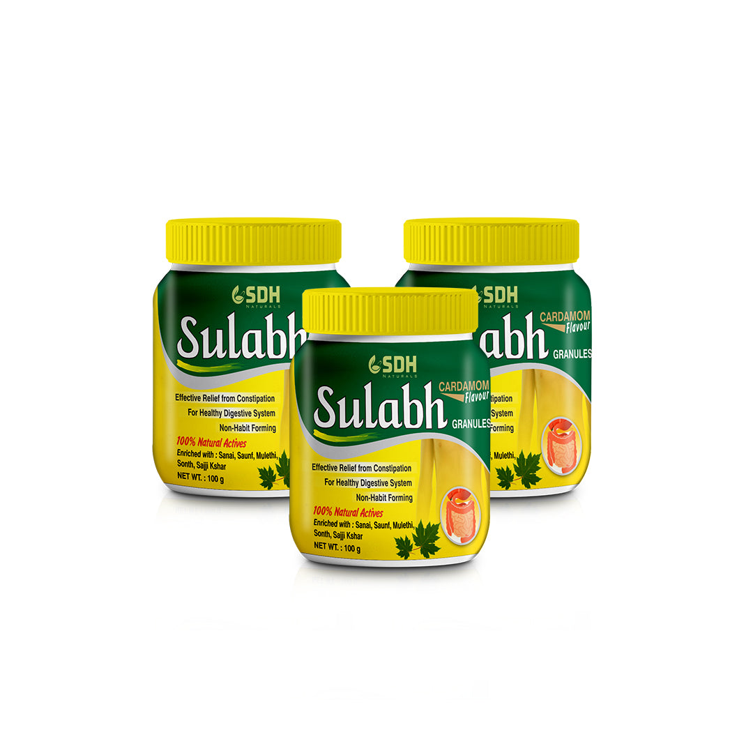 SDH Naturals Sulabh granules 100 % Ayurvedic Supplement for Constipation, Kabz,  relives Acidity & Gas. Non habit forming herbal formula, helps improve digestion, Churna Powder safe LaxativG