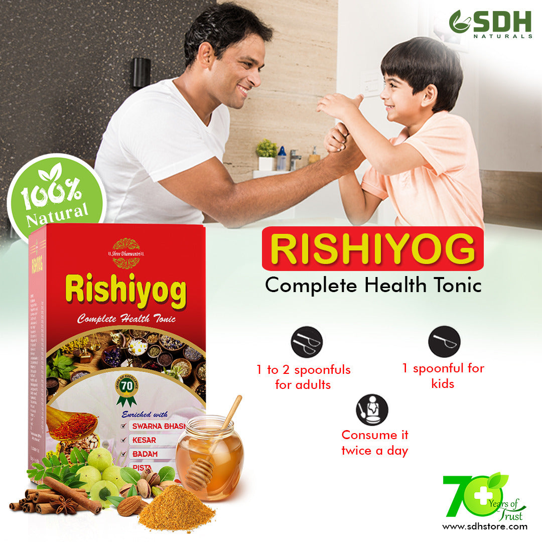 SDH Naturals RISHIYOG  Health Tonic Immunity Booster for whole family for all age groups, it builds immunity, strength, revitalizes the body with its natural antioxidant herbs.