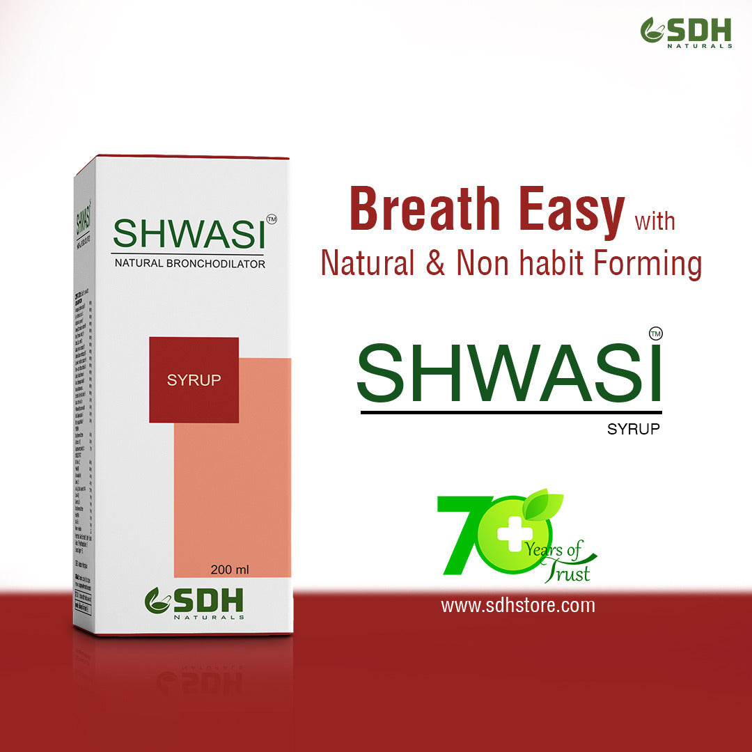 SDH Naturals Shwasi Ayurvedic Cough Syrup With Goodness of Apamarg, Arjun, Banafsa, Dhatura, Kantkari, Bibhitaki, Gazban effective in Dry & wet cough