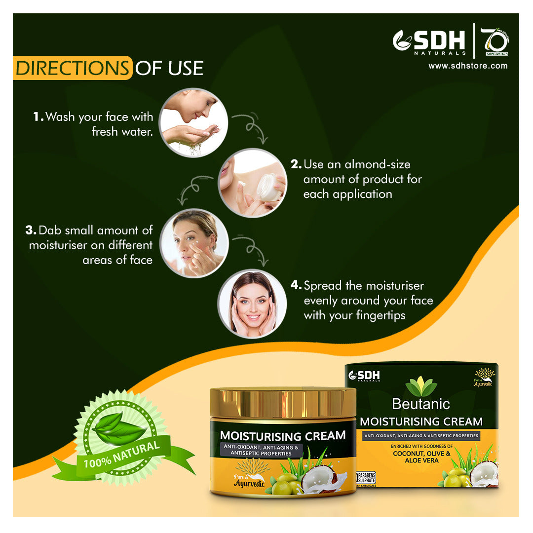 SDH Naturals Beutanic Moisturising Cream Enriched With Goodness of Coconut, Olive & Aloe Vera Pack of 1